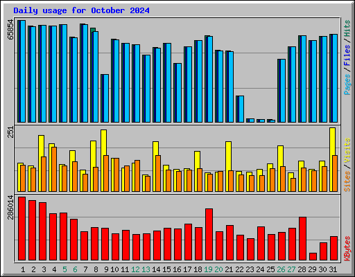 Daily usage for October 2024
