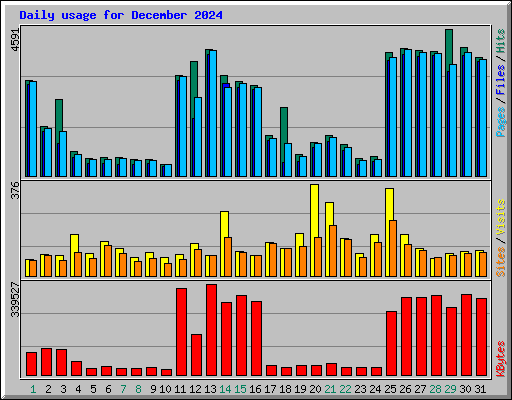 Daily usage for December 2024