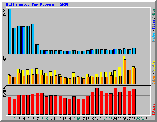 Daily usage for February 2025