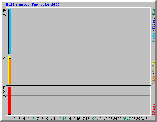 Daily usage for July 2025