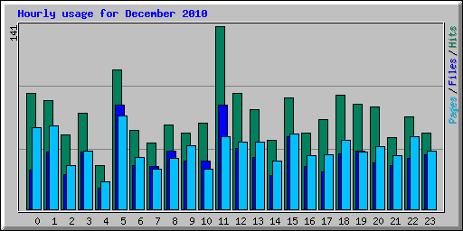 Hourly usage for December 2010