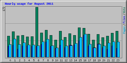 Hourly usage for August 2011