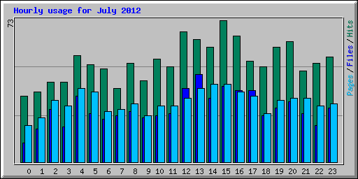 Hourly usage for July 2012