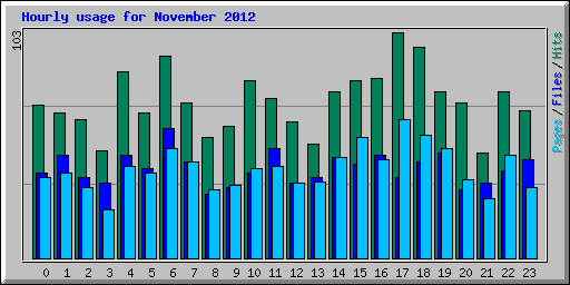 Hourly usage for November 2012