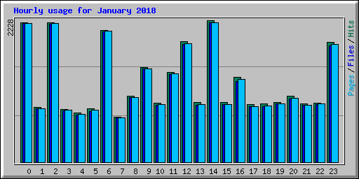 Hourly usage for January 2018