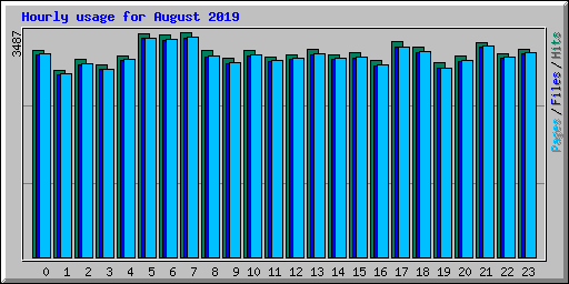 Hourly usage for August 2019