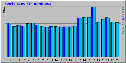 Hourly usage for March 2020