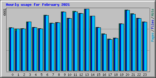 Hourly usage for February 2021