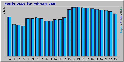 Hourly usage for February 2023