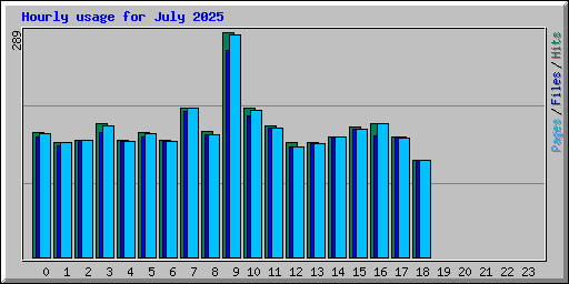 Hourly usage for July 2025